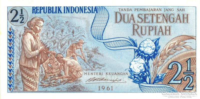 Indonesia 2 1/2 rupiah 1961 oz