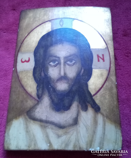 Christ icon on wooden board