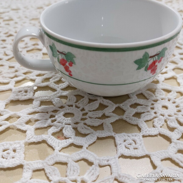 Christmas coffee cup with pattern of pine, ice cream and holly