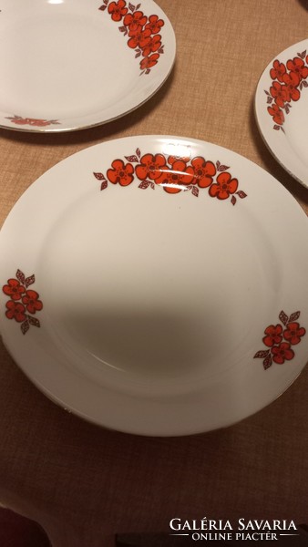 Régi Zsolnay Art deco virágmintás jelzett porcelán tányérkészlet