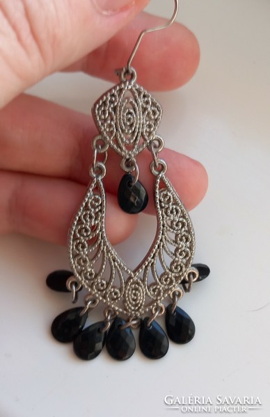 Stainless steel black earrings