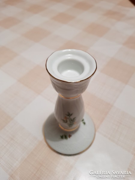 Hollóházi porcelán váza és gyertyatartó