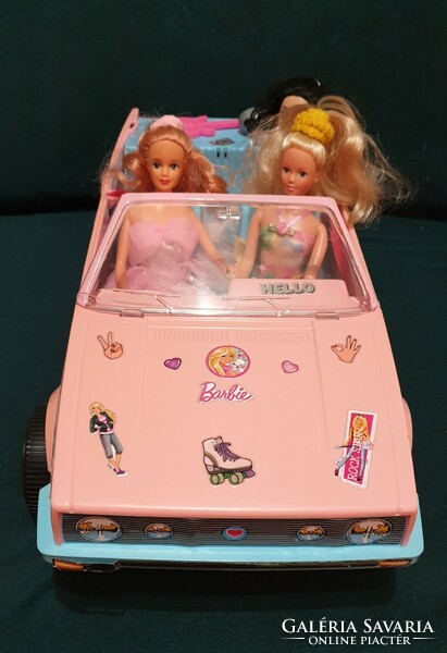 Vintage barbie car - mattel 1981. Pink vw cabriolet - for sale with three dolls