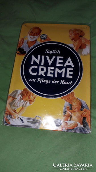 Beautiful Nivea rare embossed metal plate ornament wall picture advertising sign 29x20 cm according to the pictures 3.