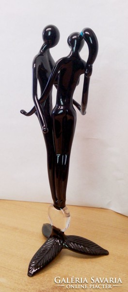 Egymásba feledkezve, Onix-fekete Muránói üveg táncospár szobor
