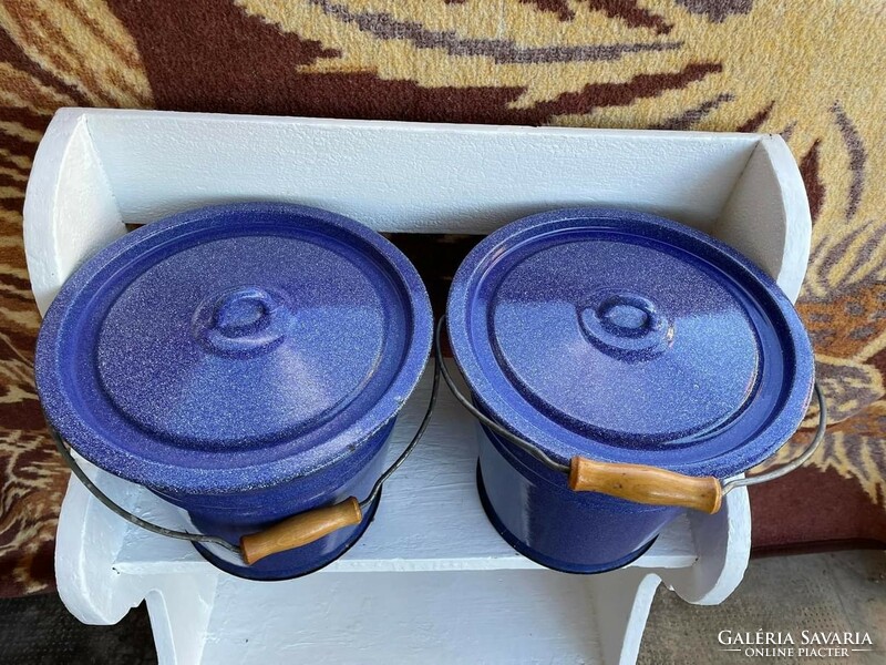 Blue enameled buckets with lids bucket legacy enameled