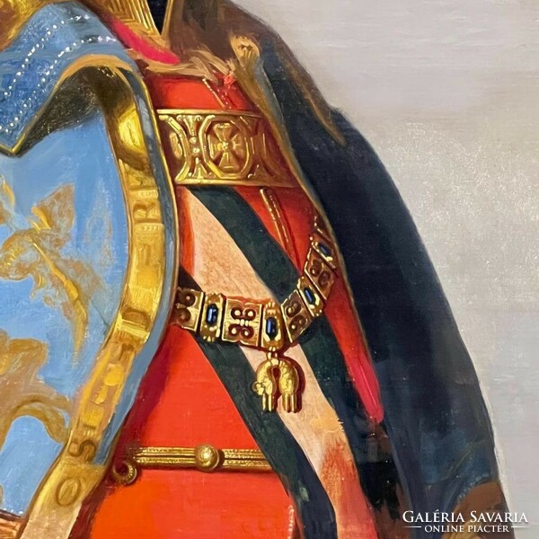 Ismeretlen közép - európai festő, 1850 k.: I. Ferencz József császár a magyar szent koronával F527