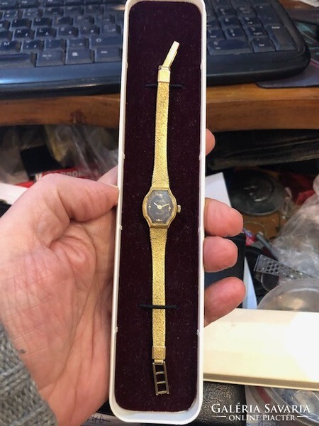 Glasshütte women's vintage watch, gold-plated from the 80s, working piece.