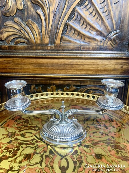 800 silver, set of 2 candle holders, pair of candle holders