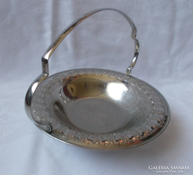 Silver-plated convex pattern serving bowl, tray