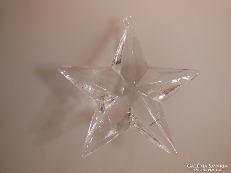 Crystal - star - can be hung - 10 x 10 x 2.5 cm - thick - in box - German - perfect