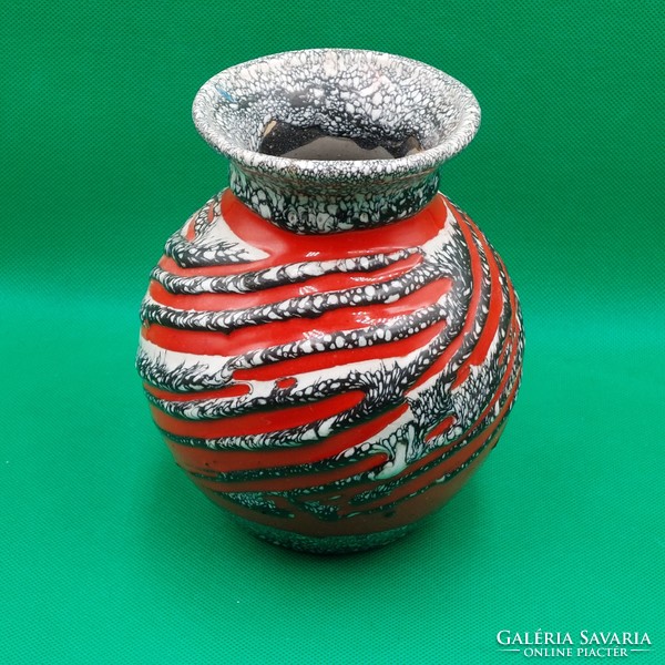 With free shipping-István from Transylvania vintage fat lava ceramic vase