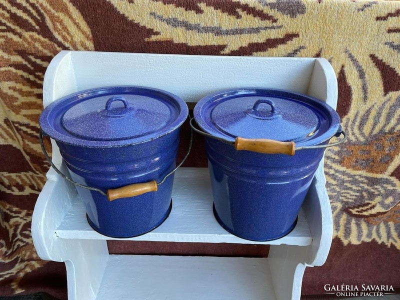 Blue enameled buckets with lids bucket legacy enameled