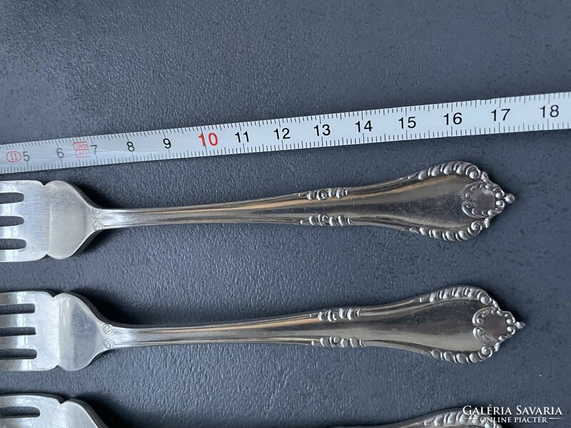 Old silver-plated forks with beautiful heads - 5 pcs