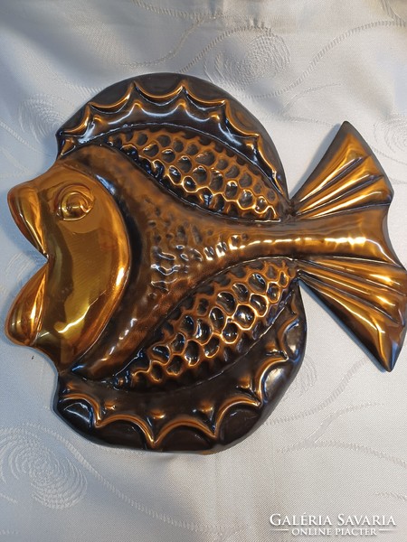 Large red copper fish, industrial art wall decoration