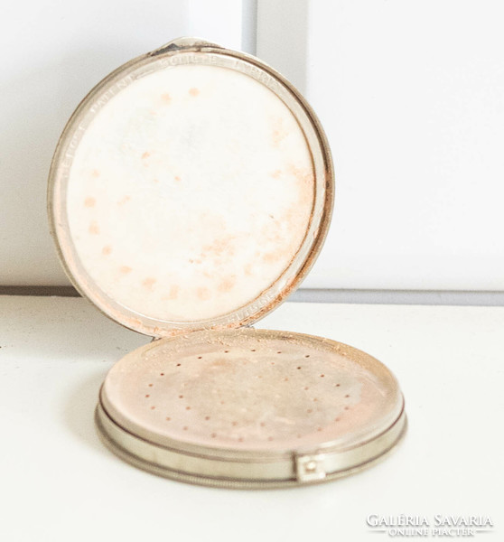 Vintage powder case with mirror two compartment powder case art deco style depose patent society cypria