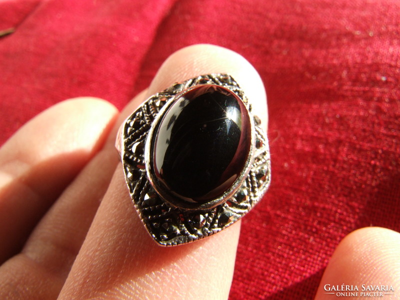 Silver ring with marcasite (171224)