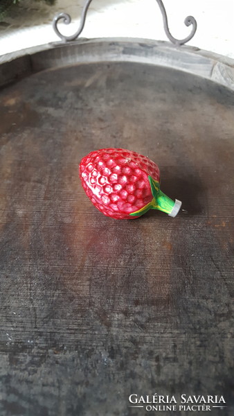 Old glass Christmas tree decoration, raspberry