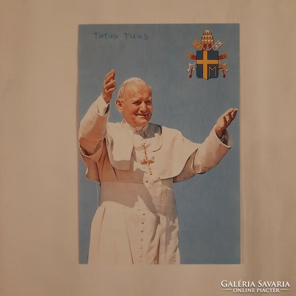 Imakártya  II. János Pál pápa magyarországi látogatása alkalmából /hátoldalán 1991. évi naptár/