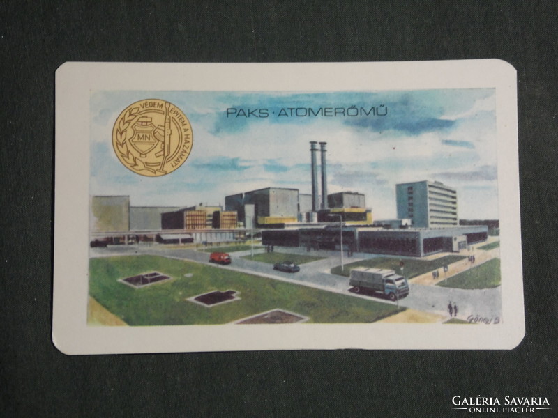 Card calendar, mn, graphic artist, Paks nuclear power plant, 1984, (3)