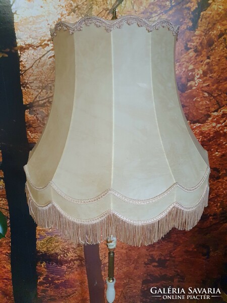 Floor lamp /onyx copper / with baroque beige shade /