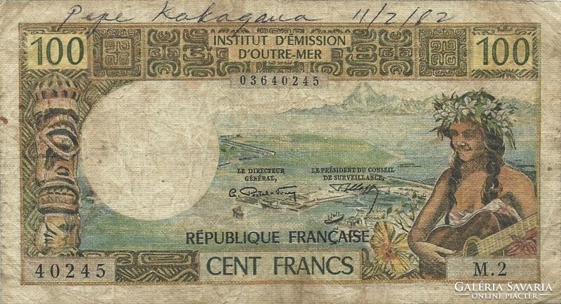20 French Francs 1971 Tahitian papeete French Polynesia rare