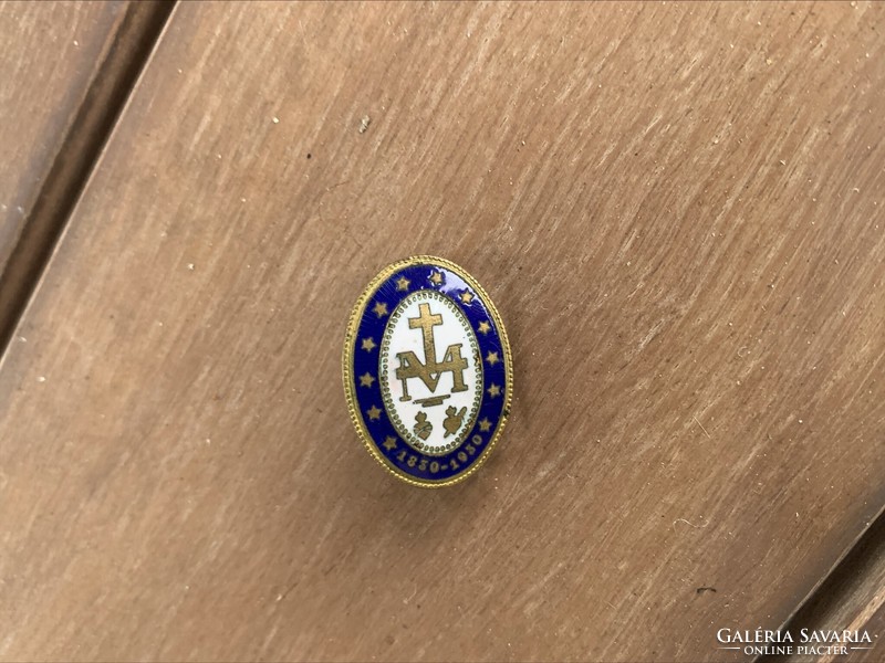 Antique Christian badge from 1930, fire enamel