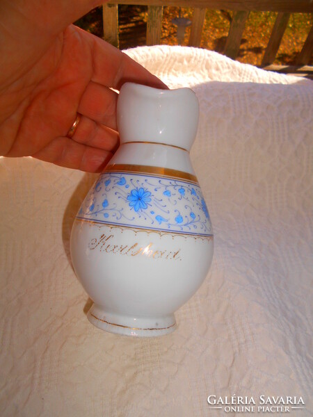 Karlsbad marked floral porcelain jug, pourer-hand painted