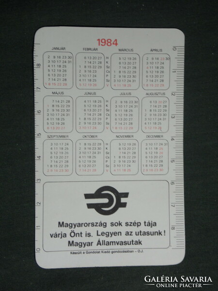 Card calendar, máv railway, transport, m40 diesel locomotive, assembly, 1984, (3)