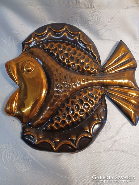 Large red copper fish, industrial art wall decoration