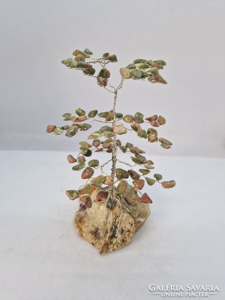 Unakit mineral tree with 98 stones