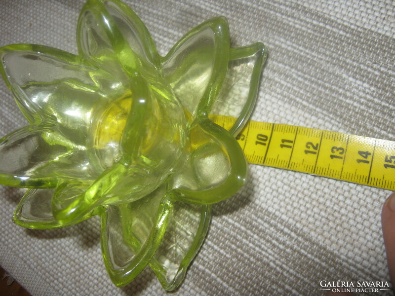 Green lotus flower glass candle holder candle holder