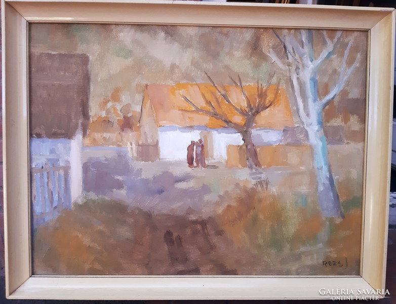 Rozs János (1901-1987) Hegyalja,Képcsarnokos Festmény