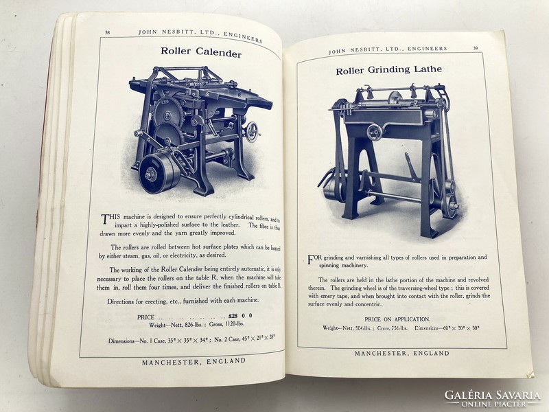 Antique Illustrated Price List from 1924 - Textile Machinery, Tools, John Nesbitt, Manchester