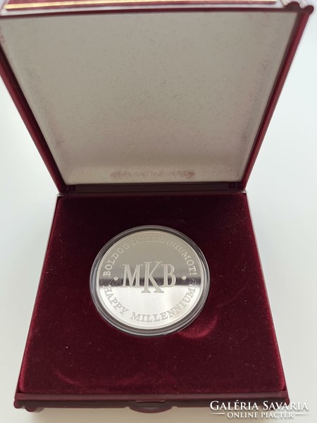 Ferenc Lebó (1960-) 2000. 'Mkb - happy millennium / farewell to the '900s' ag commemorative medal original