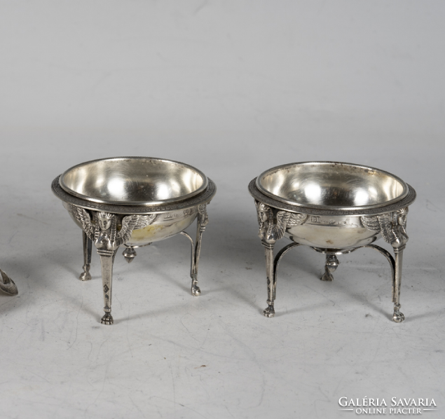 Silver antique empire style spice holder in a pair