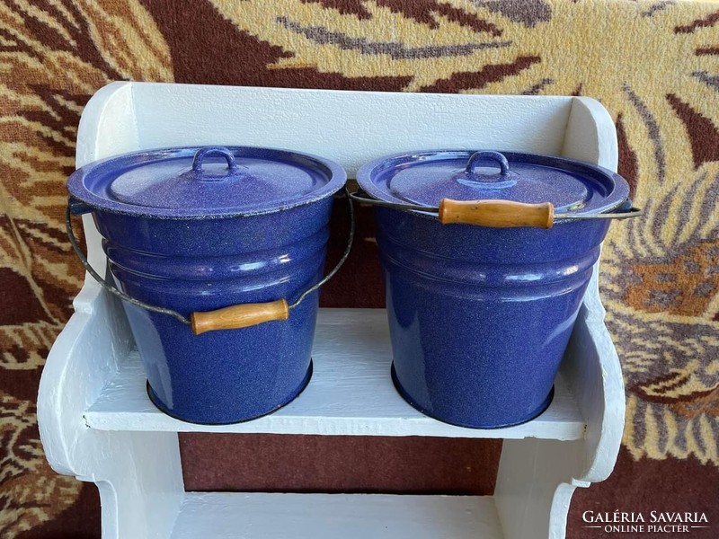 Blue enameled buckets with lids bucket legacy enameled