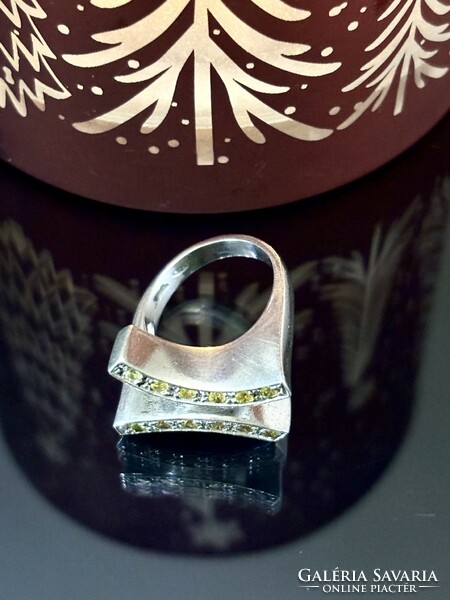 Káprázatos, Art-deco stílusú, tömör ezüst gyűrű
