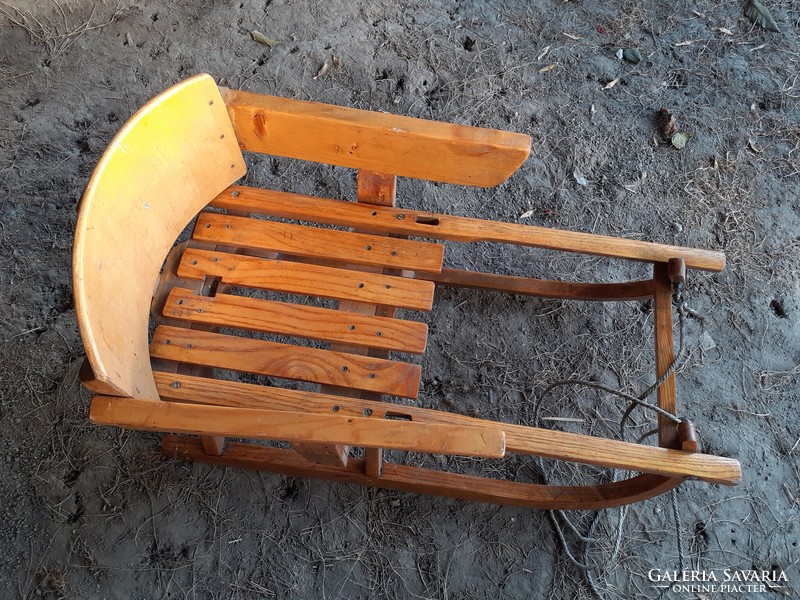 Old one-person wooden sled for children can even be sold for decoration purposes