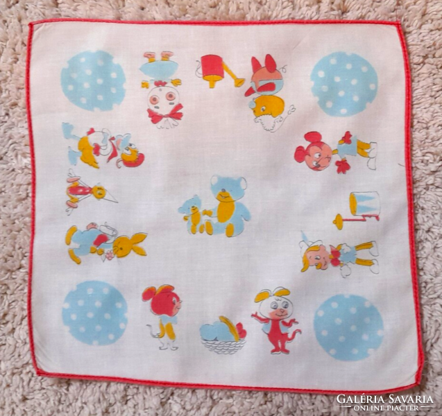Retro children's textile handkerchief - 70s fairy-tale heroes -
