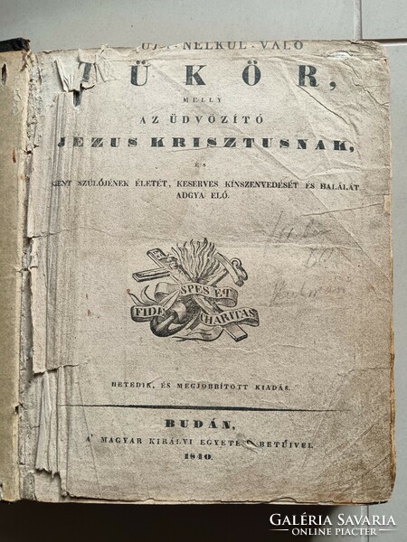 Makula nélkül való tükör c. Könyv (1840)