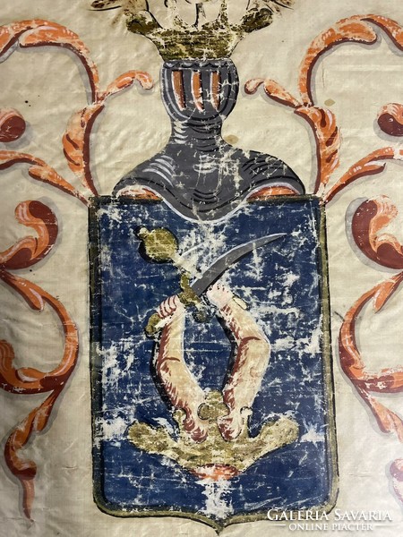 Muzeális darab 1826-ból! Grófi festett címeres, nemesi, báró, heraldika, Jankovich-Besan