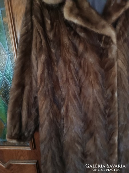 Brown women's mink coat
