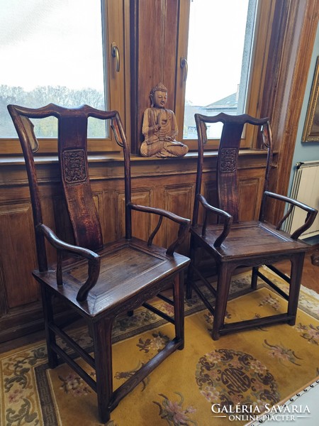 Pair of old Chinese armchairs