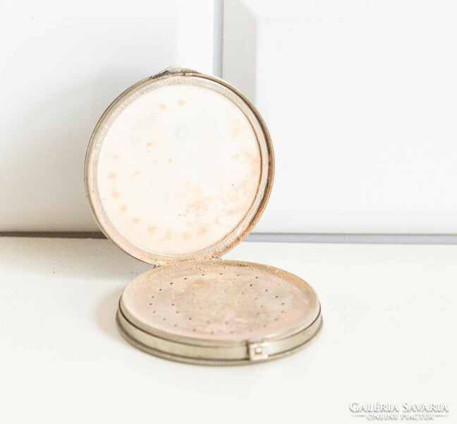 Vintage powder case with mirror two compartment powder case art deco style depose patent society cypria