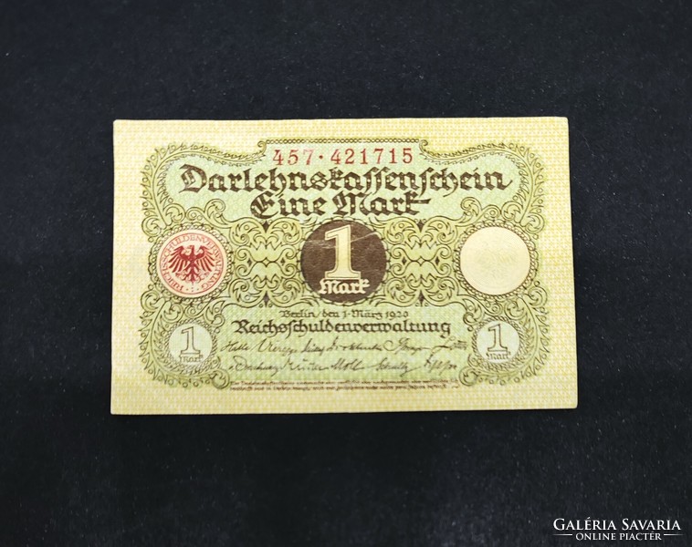 Németország 1 Márka 1920, VF+