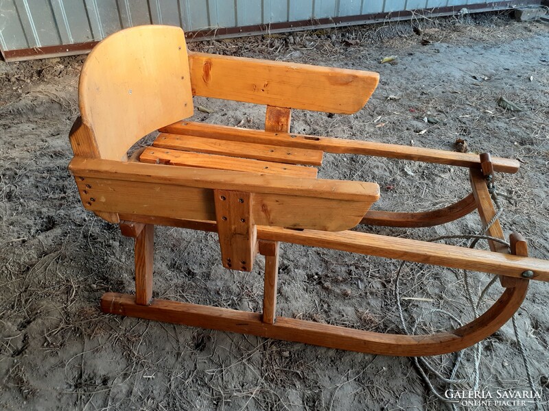 Old one-person wooden sled for children can even be sold for decoration purposes
