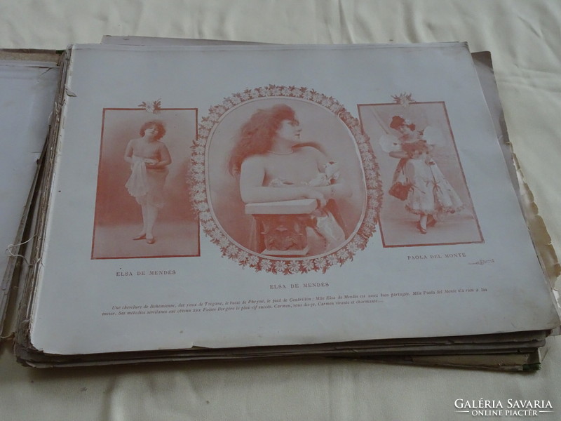1898-as első kiadás a "Le Panorama - Paris S'amuse" fotók párizsi táncos, énekes, színészek voltak.