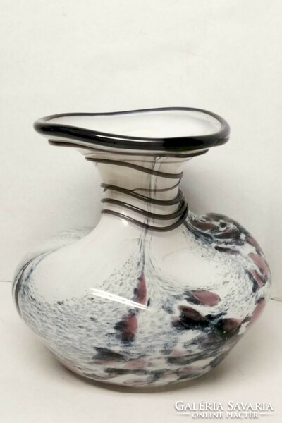 A special vase with an amorphous splatter surface Murano 1980s, a rarity for your display case.