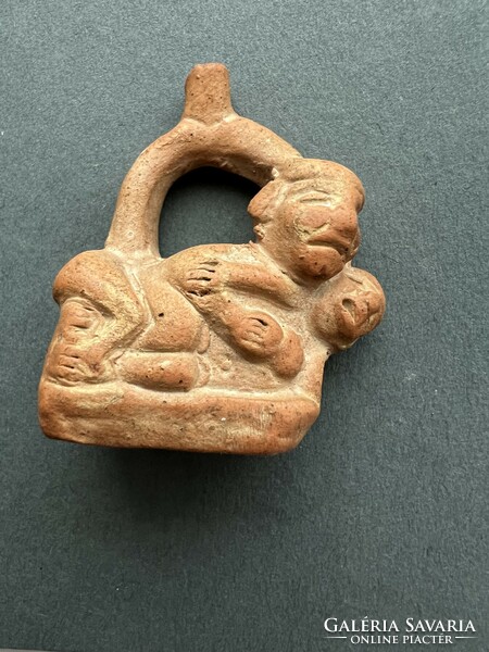 Etruscan couple themed small ceramic or pendant